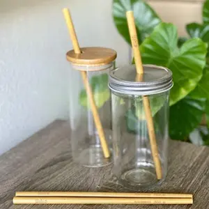 20cm 100pcs High Quality Reusable China Biodegradable Wholesale Bamboo Straw To Fit Bamboo Culids Glass Jar Bamboo Lid Straw