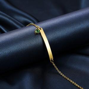 G3251 personalizzato in acciaio inossidabile nome Laser personalizzato Birthstone zircone braccialetto sottile <span class=keywords><strong>gioielli</strong></span> <span class=keywords><strong>di</strong></span> moda inciso barra vuota bracciale - Product Image 5