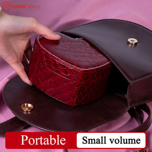 FADELI-pendientes pequeños de cuero sintético para mujer y niña, caja de joyería de viaje, organizador de joyería - Product Image 5