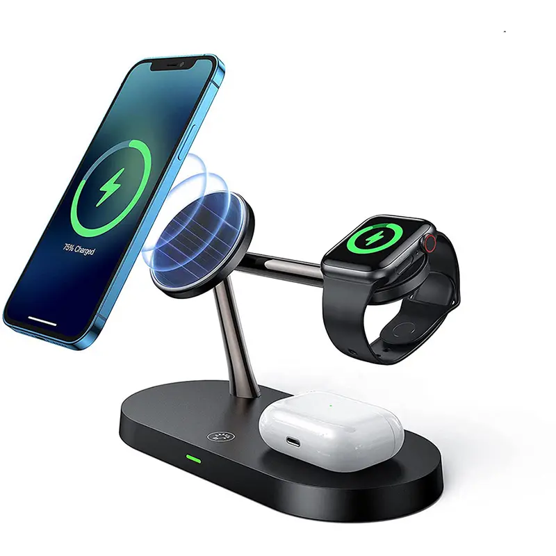 QI 15W Fast Charge 4 In 1 Magnetic Wireless Charge For Iphone 12/13 Series Nightstand Charging Dock