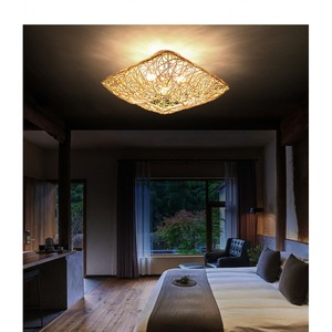 Rattan <b>Ceiling</b> <b>Light</b> Led Living Room Bedroom Square Woven Lamp Southeast Asian Style Homestay Decor - Product Image 1