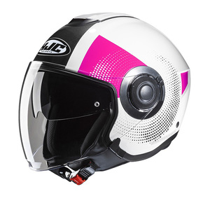Casco Moto Jet HJC I40N Bianco Rosa M in Policarbonato - Product Image 1