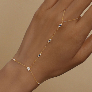 AB014 Trendiger Damen- und Mädchenschmuck 925 <span class=keywords><strong>Sterling</strong></span> Silber Böses-Auge-Ring Armband Kette für Geburtstagsgeschenk Tägliches Tragen Accessoires - Product Image 1