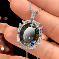 XILIANGFEIZI Nouveau modèle 2026, pendentif de luxe léger en forme d'œuf coloré, plaqué or cuivre vintage, 15*18