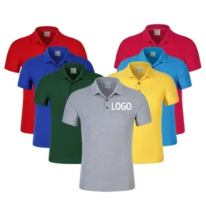 240g Split Hem Plain Blank Custom Printing Design Cotton Polo Collar Short Sleeved Mens Tshirts