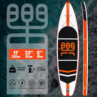 Planche de paddle gonflable Iboard rose en PVC/EVA avec technologie Drop Stitch, personnalisable, tout-en-un, avec aileron, leash et sac