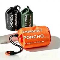 Imperméable de survie portable en PE enduit d'aluminium, anti-poussière, coupe-vent et imperméable, essentiel pour le camping, la randonnée et les situations d'urgence en extérieur