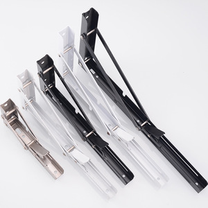Support de panneau superposé à fermeture douce pour bureau à domicile moderne en acier inoxydable, comparé au support triangulaire - Product Image 1