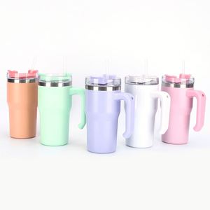 Gobelet isotherme à double paroi en acier inoxydable de 20 oz, couleur personnalisée, vierge pour sublimation, avec poignée de transport pour le camping - Product Image 1