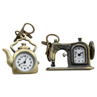 Fournisseur de la Chine Nouveau design personnalisé Antique 3d Laiton Mini machines à coudre personnalisées Bouilloires Horloge Porte-clés