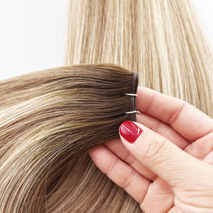 वह फैक्टरी 100% मानव बाल कुंवारी रेमी विस्तार प्रतिभा वेफ्ट बालों को सुनहरे बालों वाली आयामी रंग मोटी अंत - Product Image 2