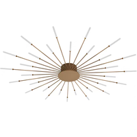 Plafonnier moderne occidental simple pour salon, D105cm, avec de nombreuses têtes décoratives, luminaire artistique pour la maison
