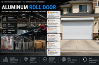 Puerta enrollable moderna cortavientos de aluminio con botón automático, personalizada, rápida, para garaje, industrial, villa, sótano