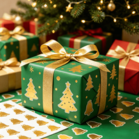 Pegatinas Navideñas Personalizadas, Duraderas, Ecológicas, Resistentes a los Rayos UV, con Diseño Brillante de Personajes Navideños, Lindas Pegatinas Adhesivas de Dibujos Animados para Niños, para Manualidades