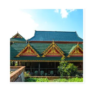 새로운 타일 지붕 로마 현대 디자인 돌 코팅 금속 지붕 타일 공장 판매 돌 지붕 가격 플랫 빌라