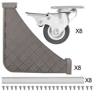 Carrito móvil telescópico con ruedas giratorias, carrito móvil ajustable con soporte de alta resistencia, 4 ruedas giratorias de bloqueo - Product Image 3