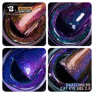 Vernis Gel Semi-Permanent Effet Œil de Chat 9D Arc-en-ciel pour Ongles, Gel UV pour Nail Art, Gel Polish Effet Œil de Chat Marque Privée - Product Image 6
