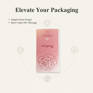 Custom Waterproof Vinyl Die Cut Thank You Card Rose Sticker Pink Small Business Customer Appreciation <b>Gift</b> Card Thank You - Product Image 2