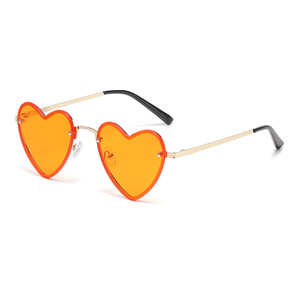 Heart Shaped Sunglasses Metal <b>Frame</b> <b>Black</b> UV400 Protection Women's Fashion Accessories - Product Image 4