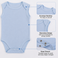 Neugeborenen Unisex Baby Strampler aus Baumwolle Ärmellos mit Druckknopfverschluss Sommer Großhandel Bodysuit