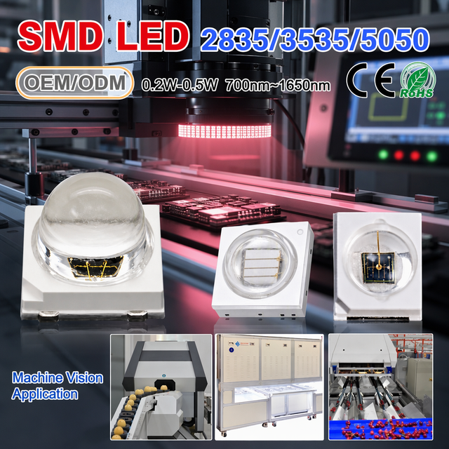 3535 5050 2835 SMD LED Full Spectrum 450nm 730nm 1050nm 1350nm 1500nm ODM LED Diode for Machine Vision Fruit Grading Machine
