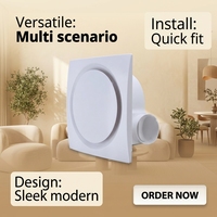 Ventilateur de plafond en plastique OEM/ODM, silencieux, à économie d'énergie, pour salle de bain domestique, 12 pouces, 45W, pour appartement