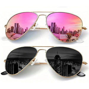 Nouvelles Lunettes de Soleil Intelligentes Unisexe Style Pilote, Anti-Éblouissement Jour/Nuit, Polarisées, Photochromiques, Protection UV400, Branches Effet Miroir, Pour la Conduite et les Activités de Plein Air - Product Image 1