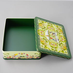 Bán buôn Tùy chỉnh hình chữ nhật hộp thiếc bao bì cho Cookie Biscuit món tráng miệng thực phẩm lưu trữ trang trí Hộp Quà Tặng nhà máy - Product Image 6