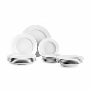 Set di Stoviglie in Porcellana Bianca Castilla da 18 Pezzi con Kit di Utensili (Stile Classico) (Ibili 692100) - Product Image 2