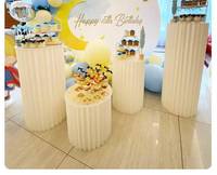 Accessoires de mariage : Colonne décorative pliable de style romain pour table de desserts, support à gâteau, guide d'allée et décoration de fenêtre, avec éléments d'origami