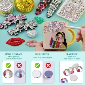 OLeeya Promotion 2028 Strass en verre à dos plat non thermocollants Crystal AB pour robes de mariée et artisanat DIY - Product Image 3