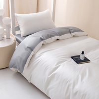 Parure de lit hôtelière 3 pièces en polyester 100% toucher frais pour maison d'hôtes, maison de retraite, fournitures hôtelières en gros