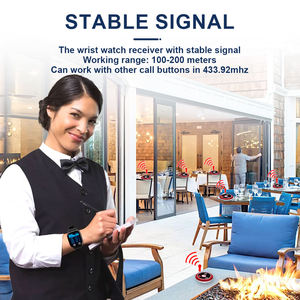 15 émetteurs de boutons d'appel + 1 montre-bracelet vibrante - Système d'appel sans fil pour restaurant / clinique - Product Image 3