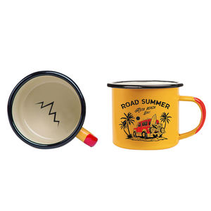 كوب مطلي بالمينا والقهوة من الحديد المعدني بجودة مضمونة كلاسيكي كلاسيكي ملون بشعار مخصص مخصص للتخييم - Product Image 6