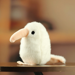 Porte-clés pendentif en peluche oiseau <span class=keywords><strong>Kiwi</strong></span> blanc et marron, jouet en peluche, figurine de dessin animé miniature, oreiller de sommeil, vente en gros - Product Image 2