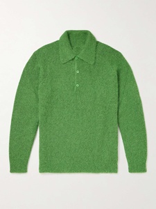 Polo de punto personalizado a la moda para hombre, camisetas de punto de mohair de manga larga - Product Image 3