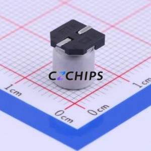 ตัวเก็บประจุแบบอิเล็กโทรไลต์อะลูมิเนียม SMD รุ่น VEZ101M1ETR-0607, ขนาด D6.3xL7.7 มม. 100uF 20% 25V 6.3 มม. - Product Image 2