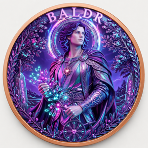 Moneda de Cobre Fino 999 de 1 oz con Diseño de <span class=keywords><strong>Baldr</strong></span> de la Mitología Nórdica, Relieve 3D, Acabado UV Tipo Proof, Arte Metálico - Product Image 2