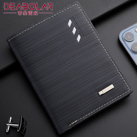 Dompet Lipat Desain Kustom Dollar Slim Wallet PU Retro Baru Terbuka Pendek Poliester Tahan Air Pria Mahasiswa Clutch Purse