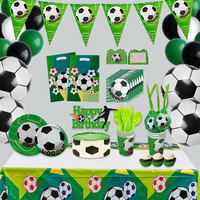 Nicro Factory Wholesale 146pcs Football Sport Theme Soccer Design Disposable Tableware Kit Birthday Party Decorations Supplies