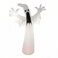 Décoration de jardin gonflable d'Halloween, fantôme hurlant avec projection de feu et éclairage LED, étanche, en polyester, prix usine, best-seller