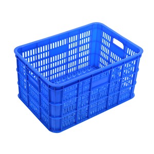 Blue Plastic Turnover <b>Basket</b> 610x420x320mm Mesh Rectangular For <b>Eggs</b> Vegetables Clothing Eco Friendly PE Material - Product Image 1