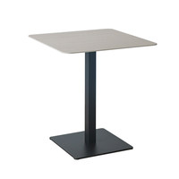 Table à manger carrée minimaliste moderne avec plateau en pierre frittée et base en alliage d'acier pour la maison, le bureau, le café, la réception, les négociations
