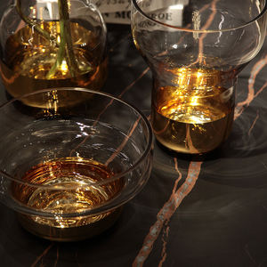 Promozione di Fabbrica con Sconti Importanti: Vasi Cilindrici in Cristallo Soffiato a Mano, Vaso Dorato per Fiori - Product Image 6