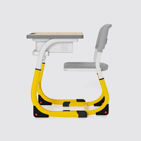 Mobilier scolaire de luxe au design moderne-Ensemble de chaise et de table de classe collaborative pour l'étude à domicile avec table pour ordinateur portable