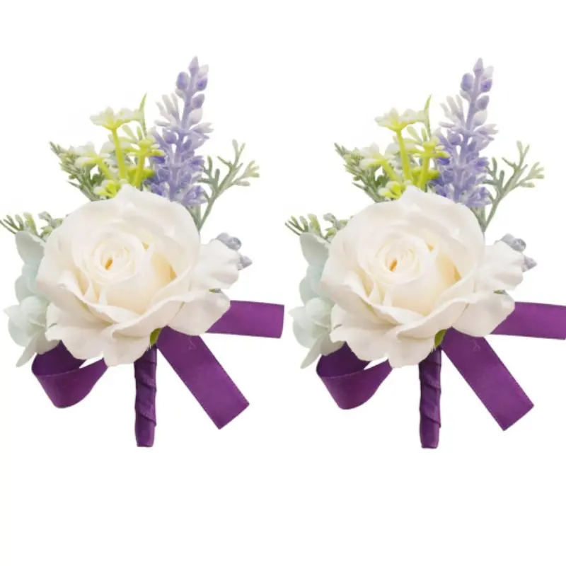 Men Boutonniere Set Artificial Flowers Accessories for Wedding Prom Party Homecoming Ceremony Anniversary Suit Decoration