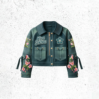Veste en cuir décontractée pour homme, style vintage, patchwork kaki, motif brodé, coupe ample, streetwear, OEM ODM personnalisé
