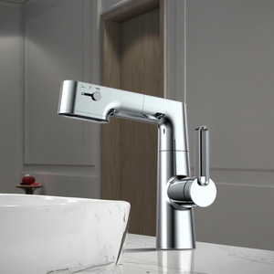 Cấp Bằng Sáng Chế 3-Chế Độ Xoay Kéo Nóng Lạnh <span class=keywords><strong>LED</strong></span> Hiển Thị Vòi Nước Sàn Gắn <span class=keywords><strong>Side</strong></span> Xử Lý Van Gốm Không Giới Hạn Lift Chậu Rửa Vòi Nước - Product Image 1