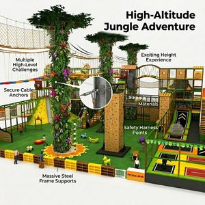 Parco Giochi Commerciale Indoor a Tema Giungla FEC Adventure con Percorso Integrato su Rotaie Alte, Parete da Arrampicata e Parco Trampolini per Centri Commerciali - Product Image 2
