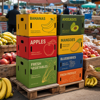 Waterdichte kartonnen doos voor het wassen, spoelen en verpakken van verse fruit- en groenteproducten van de boerderij/fruittuin.